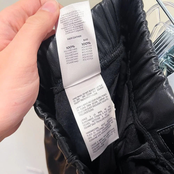 Mother Skippety Ankle Black Faux Vegan Leather Classic Straight Leg Pants Small - Picture 12 of 12